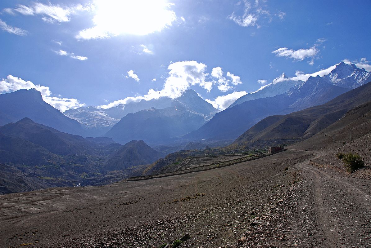 302 Looking Towards Jharkot With Yakgawa Kang, Thorung La, Thorong Peak, Khatung Kang